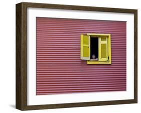 Child at a Window, La Boca, Buenos Aires, Argentina, South America-Thorsten Milse-Framed Photographic Print