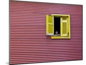 Child at a Window, La Boca, Buenos Aires, Argentina, South America-Thorsten Milse-Mounted Photographic Print