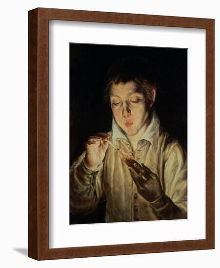 Child Blowing on an Ember, c.1570-El Greco-Framed Giclee Print