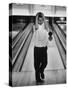 Child Bowling at a Local Bowling Alley-Art Rickerby-Stretched Canvas