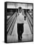 Child Bowling at a Local Bowling Alley-Art Rickerby-Framed Stretched Canvas