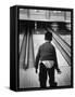 Child Bowling at a Local Bowling Alley-Art Rickerby-Framed Stretched Canvas