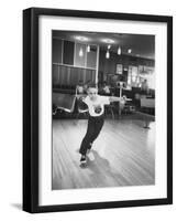 Child Bowling at a Local Bowling Alley-Art Rickerby-Framed Photographic Print