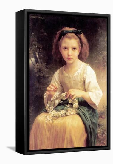 Child Braiding a Crown-William Adolphe Bouguereau-Framed Stretched Canvas