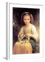 Child Braiding a Crown-William Adolphe Bouguereau-Framed Art Print