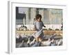 Child Chasing the Famous White Pigeons, Mazar-I-Sharif, Afghanistan-Jane Sweeney-Framed Photographic Print