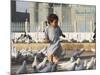 Child Chasing the Famous White Pigeons, Mazar-I-Sharif, Afghanistan-Jane Sweeney-Mounted Photographic Print