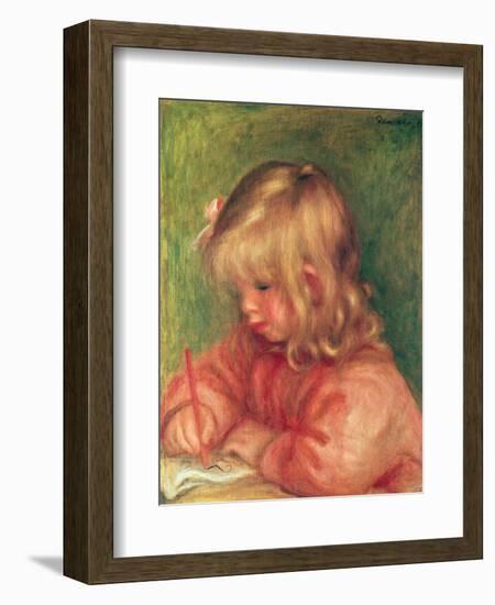 Child Drawing, 1905-Pierre-Auguste Renoir-Framed Giclee Print