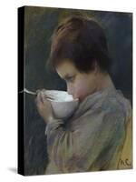 Child Drinking-Mary Cassatt-Stretched Canvas