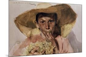 Child eating grapes, watercolor, 1898 - 50x65 cm - CAT 427. Location: MUSEO SOROLLA, MADRID, SPAIN-Joaquin Sorolla-Mounted Poster