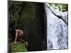 Child from the Ache Indigenous Group Plays Near a Waterfall in Cerro Moroti, Paraguay-null-Mounted Photographic Print