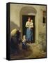 Child Giving Alms, 1858/59-Ferdinand Georg Waldmüller-Framed Stretched Canvas