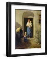 Child Giving Alms, 1858/59-Ferdinand Georg Waldmüller-Framed Giclee Print