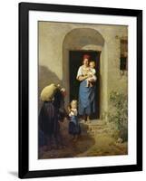 Child Giving Alms, 1858/59-Ferdinand Georg Waldmüller-Framed Giclee Print