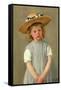 Child in a Straw Hat. Dated: c. 1886. Dimensions: overall: 65.3 x 49.2 cm (25 11/16 x 19 3/8 in....-Mary Cassatt-Framed Stretched Canvas