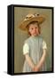 Child in a Straw Hat. Dated: c. 1886. Dimensions: overall: 65.3 x 49.2 cm (25 11/16 x 19 3/8 in....-Mary Cassatt-Framed Stretched Canvas