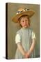 Child in a Straw Hat. Dated: c. 1886. Dimensions: overall: 65.3 x 49.2 cm (25 11/16 x 19 3/8 in....-Mary Cassatt-Stretched Canvas
