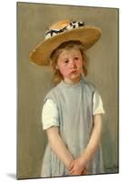 Child in a Straw Hat. Dated: c. 1886. Dimensions: overall: 65.3 x 49.2 cm (25 11/16 x 19 3/8 in....-Mary Cassatt-Mounted Poster