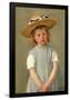 Child in a Straw Hat. Dated: c. 1886. Dimensions: overall: 65.3 x 49.2 cm (25 11/16 x 19 3/8 in....-Mary Cassatt-Framed Poster