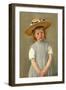 Child in a Straw Hat. Dated: c. 1886. Dimensions: overall: 65.3 x 49.2 cm (25 11/16 x 19 3/8 in....-Mary Cassatt-Framed Premium Giclee Print