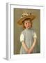 Child in a Straw Hat. Dated: c. 1886. Dimensions: overall: 65.3 x 49.2 cm (25 11/16 x 19 3/8 in....-Mary Cassatt-Framed Premium Giclee Print