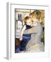 Child in Blue-Mary Cassatt-Framed Giclee Print