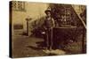 Child in Front of Well, Photograph Taken-Giovanni Pascoli-Stretched Canvas