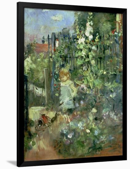 Child in the Hollyhocks, 1881-Berthe Morisot-Framed Giclee Print