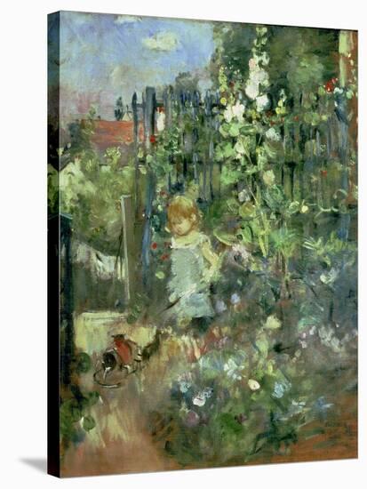 Child in the Hollyhocks, 1881-Berthe Morisot-Stretched Canvas
