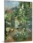 Child in the Hollyhocks, 1881-Berthe Morisot-Mounted Giclee Print