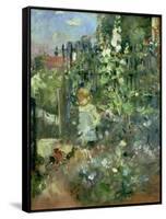 Child in the Hollyhocks, 1881-Berthe Morisot-Framed Stretched Canvas