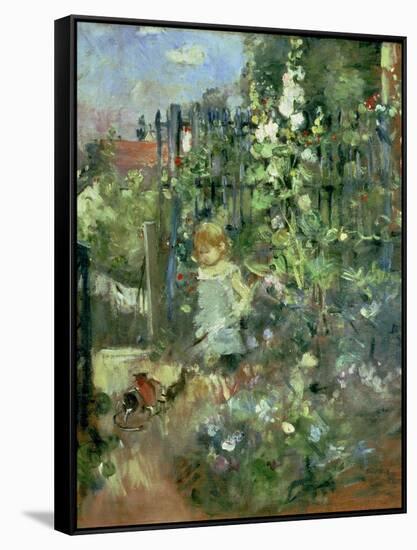 Child in the Hollyhocks, 1881-Berthe Morisot-Framed Stretched Canvas