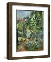 Child in the Hollyhocks, 1881-Berthe Morisot-Framed Giclee Print