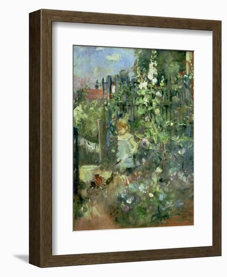 Child in the Hollyhocks, 1881-Berthe Morisot-Framed Giclee Print