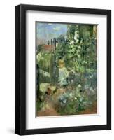 Child in the Hollyhocks, 1881-Berthe Morisot-Framed Giclee Print