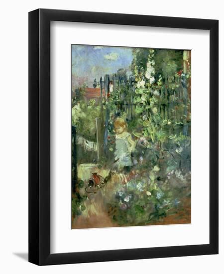 Child in the Hollyhocks, 1881-Berthe Morisot-Framed Giclee Print