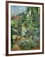 Child in the Hollyhocks, 1881-Berthe Morisot-Framed Giclee Print