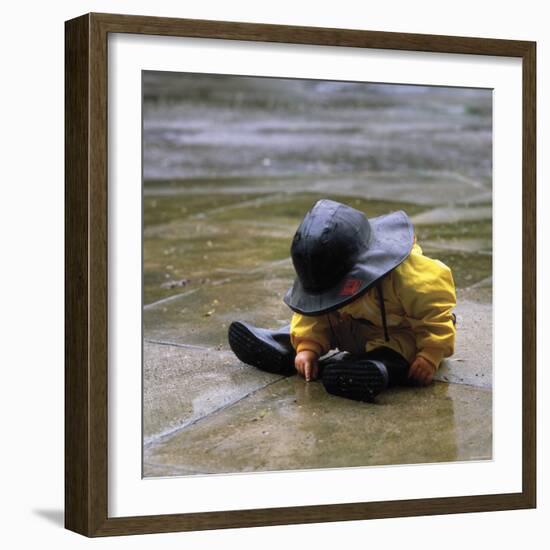 Child in the Rain-Nicole Katano-Framed Photo