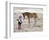 Child in Western Wear Feeding a Pony-Nora Hernandez-Framed Premium Giclee Print