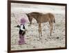 Child in Western Wear Feeding a Pony-Nora Hernandez-Framed Premium Giclee Print