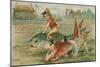 Child Jockeys Racing Fish, 1 April Card, 1913-null-Mounted Giclee Print