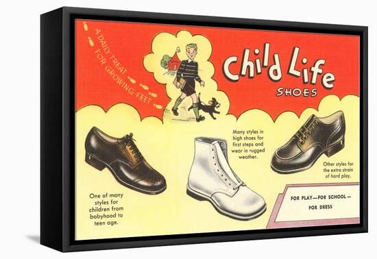 Child Life Shoes-null-Framed Stretched Canvas