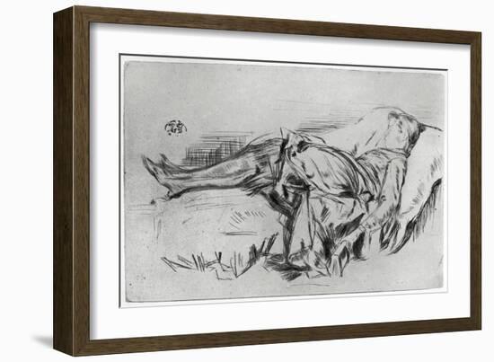 Child on a Couch, 19th Century-James Abbott McNeill Whistler-Framed Giclee Print