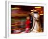 Child on Carousel at Grona Lund Amusement Park, Stockholm, Sweden-Nancy & Steve Ross-Framed Photographic Print