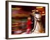 Child on Carousel at Grona Lund Amusement Park, Stockholm, Sweden-Nancy & Steve Ross-Framed Photographic Print