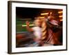 Child on Carousel at Grona Lund Amusement Park, Stockholm, Sweden-Nancy & Steve Ross-Framed Photographic Print