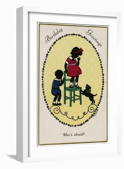 Child on Chair and Dog-F Kaskeline-Framed Art Print