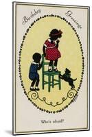 Child on Chair and Dog-F Kaskeline-Mounted Art Print