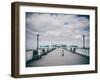 Child on Pier-Clive Nolan-Framed Photographic Print