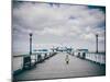 Child on Pier-Clive Nolan-Mounted Photographic Print